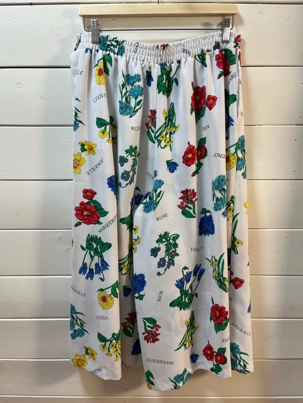 COLLECTIONS INTERNATIONALE Floral Culotte Skirt White Multicolor Vintage Size 14 - Picture 5 of 12